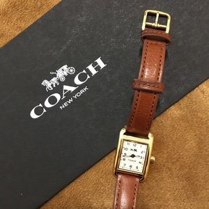 Gently used coach leather watch